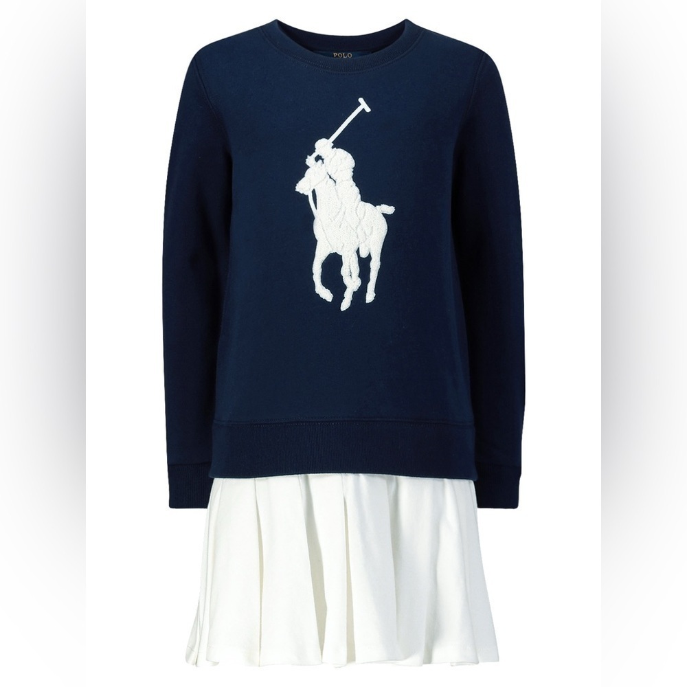 POLO RALPH LAUREN Kids Vestito Per Bambini In Navy Blue size dress XL - Picture 2 of 13